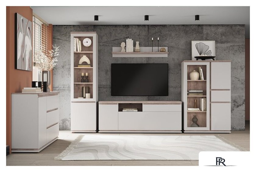 Шкаф-витрина Anrex Lima 1V2D1S (персидский жемчуг/мадура) - Изображение №3 — Интернет-магазин ПроЗаказ