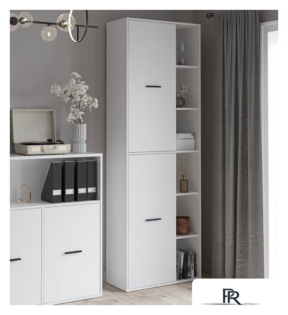 Шкаф распашной Интерлиния Skill-22 (2) (белый/белый) - Изображение №5 — Интернет-магазин ПроЗаказ