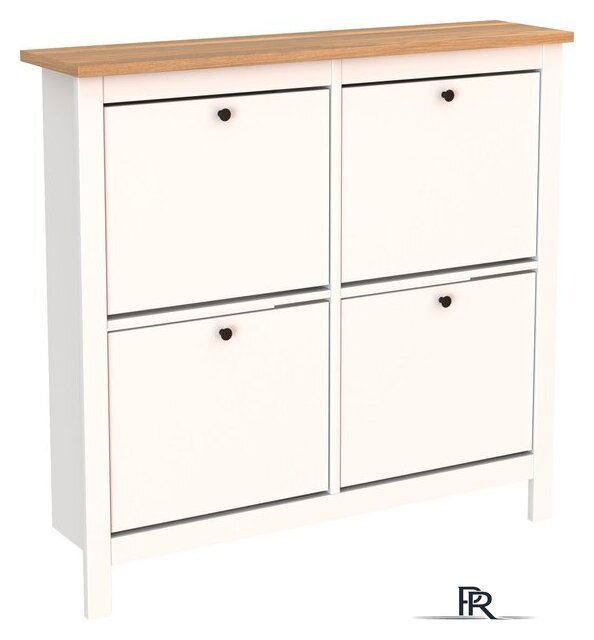 Тумба для обуви Mio Tesoro Сага 113x108 2.08.10.180.14 (белый/ясень) - Изображение №1 — Интернет-магазин ПроЗаказ