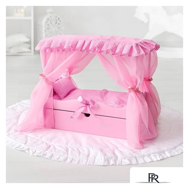 Кроватка для кукол Leader Toys Diamond Princes c царским балдахином 72219 (розовый) - Изображение №2 — Интернет-магазин ПроЗаказ