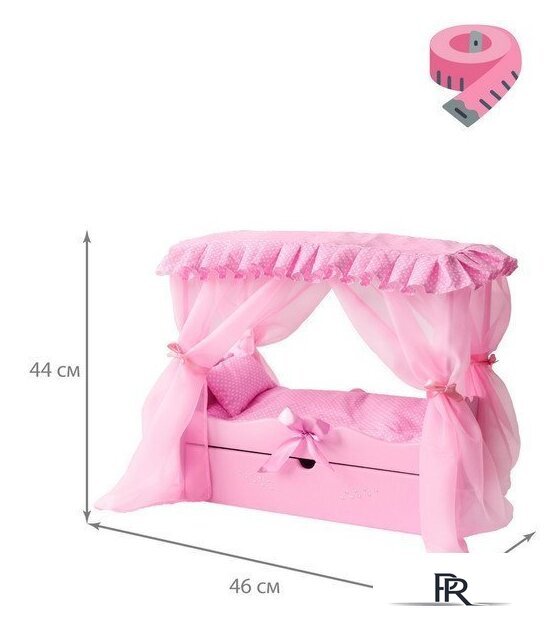 Кроватка для кукол Leader Toys Diamond Princes c царским балдахином 72219 (розовый) - Изображение №5 — Интернет-магазин ПроЗаказ