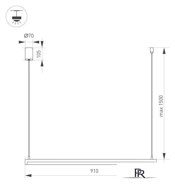 Подвесная люстра Arlight SP-Umbra-Hang-H-L900-15W Warm3000 036941(1) - Изображение №2 — Интернет-магазин ПроЗаказ