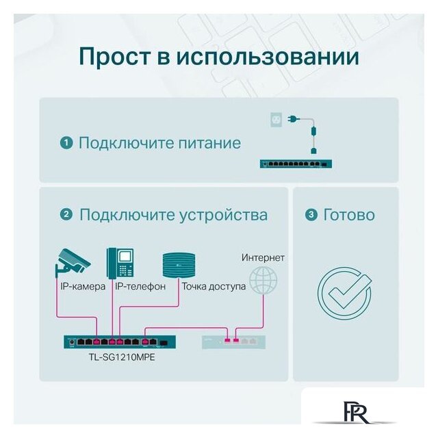 Настраиваемый коммутатор TP-Link TL-SG1210MPE - Изображение №6 — Интернет-магазин ПроЗаказ