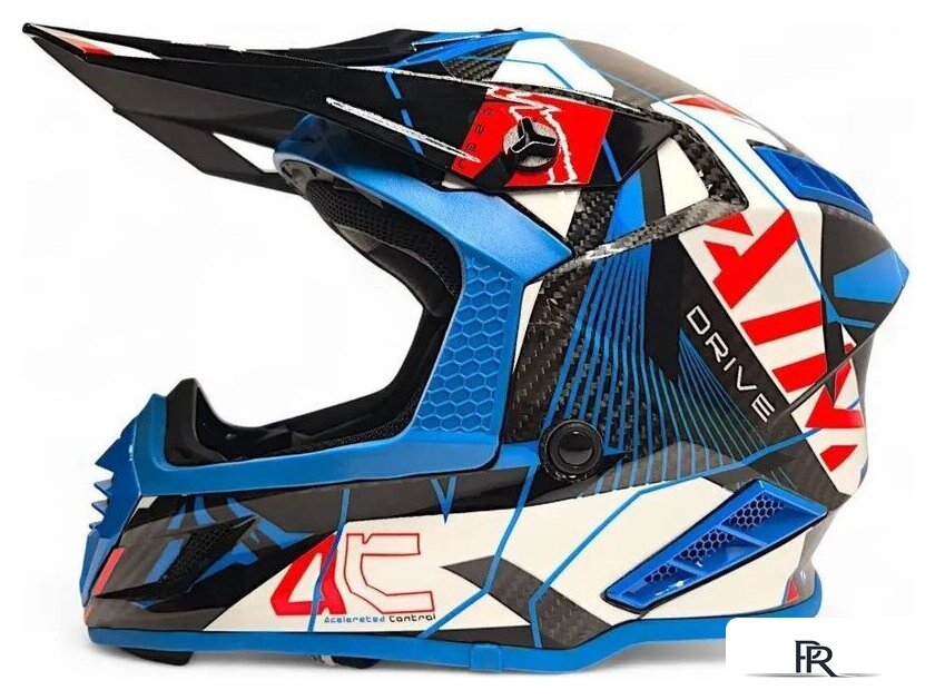 Мотошлем AIM RH855 Carbon Razor RH855R-DBR-XS (XS, синий/красный) - Изображение №3 — Интернет-магазин ПроЗаказ
