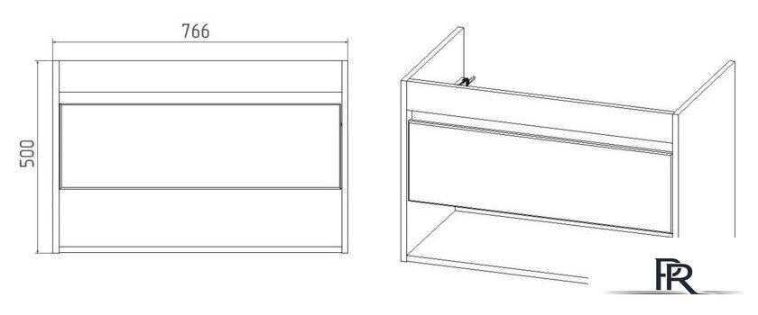  Viant Тумба под умывальник Бостон Como 80 VBOS80CO-T1YP - Изображение №4 — Интернет-магазин ПроЗаказ