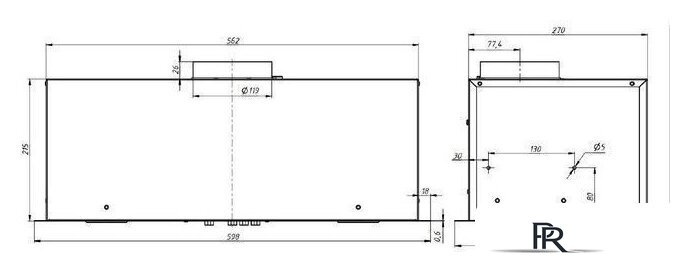 Кухонная вытяжка Elikor Cube 60П-650 229363 (черный) - Изображение №2 — Интернет-магазин ПроЗаказ