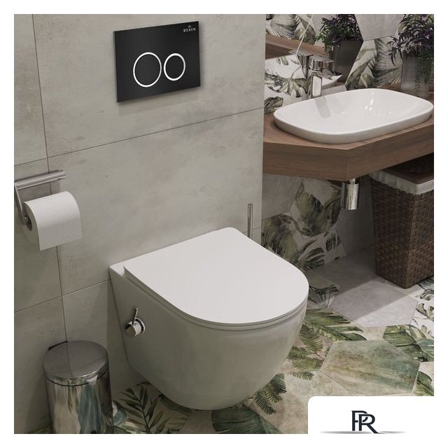 Унитаз подвесной Roxen Antares Bidet в комплекте с инсталляцией StounFix Dual Fresh 6 в 1 906342 (кнопка: черный матовый) - Изображение №13 — Интернет-магазин ПроЗаказ