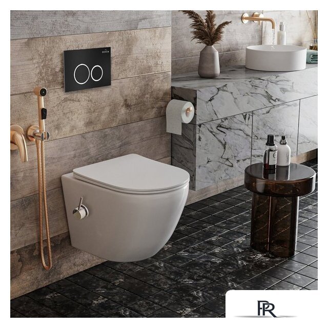 Унитаз подвесной Roxen Antares Bidet в комплекте с инсталляцией StounFix Dual Fresh 6 в 1 906342 (кнопка: черный матовый) - Изображение №12 — Интернет-магазин ПроЗаказ