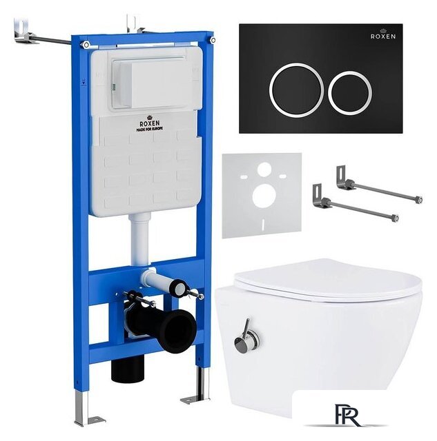 Унитаз подвесной Roxen Antares Bidet в комплекте с инсталляцией StounFix Dual Fresh 6 в 1 906342 (кнопка: черный матовый) - Изображение №1 — Интернет-магазин ПроЗаказ