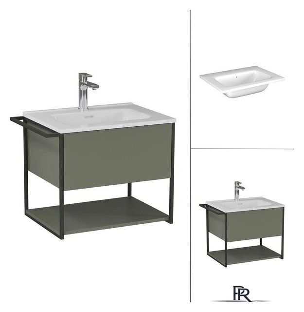  Lauter Тумба под умывальник Lea 60 + Alton 61 (серо-зеленый п/мат) - Изображение №4 — Интернет-магазин ПроЗаказ