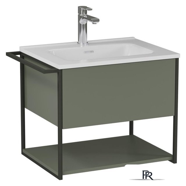  Lauter Тумба под умывальник Lea 60 + Alton 61 (серо-зеленый п/мат) - Изображение №5 — Интернет-магазин ПроЗаказ