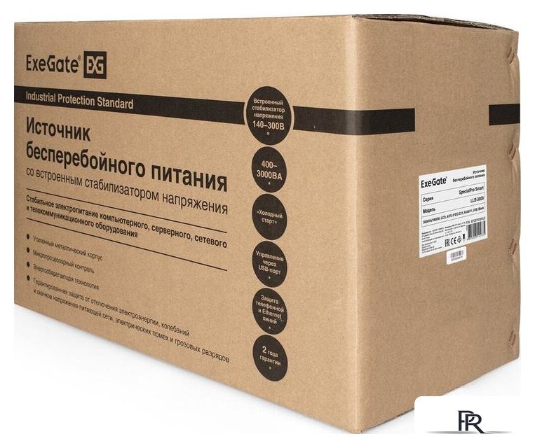 Источник бесперебойного питания ExeGate SpecialPro Smart LLB-3000.LCD.AVR.4SH.RJ.USB EP287660RUS - Изображение №3 — Интернет-магазин ПроЗаказ
