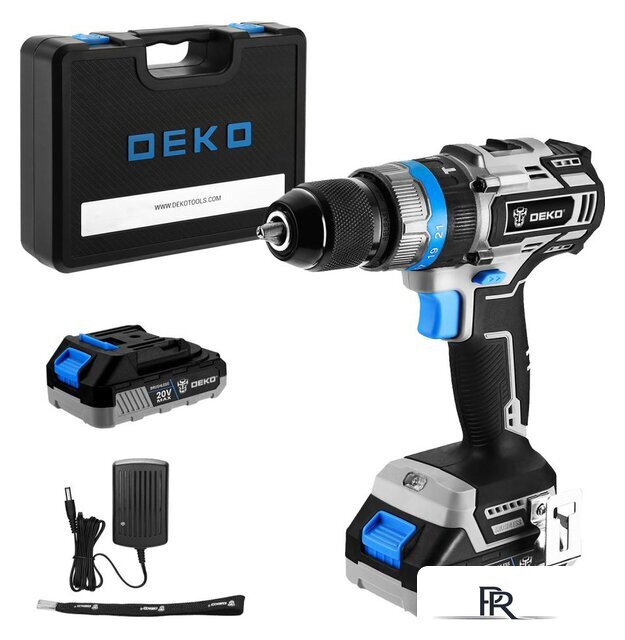 Ударная дрель-шуруповерт Deko DKCID20 063-4421 (с 2-мя АКБ, кейс) - Изображение №1 — Интернет-магазин ПроЗаказ