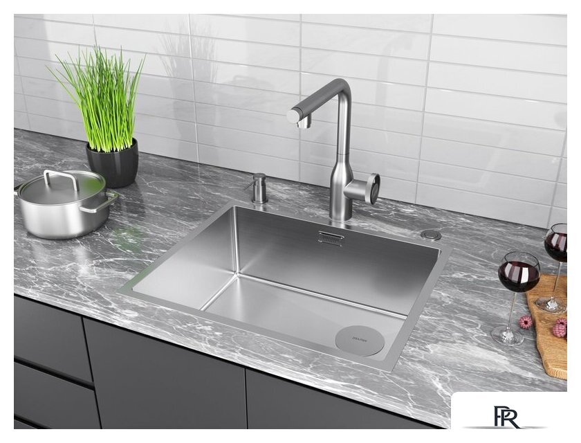 Кухонная мойка Paulmark NEXT-SKEW 54 UNI PM885444-BS - Изображение №4 — Интернет-магазин ПроЗаказ