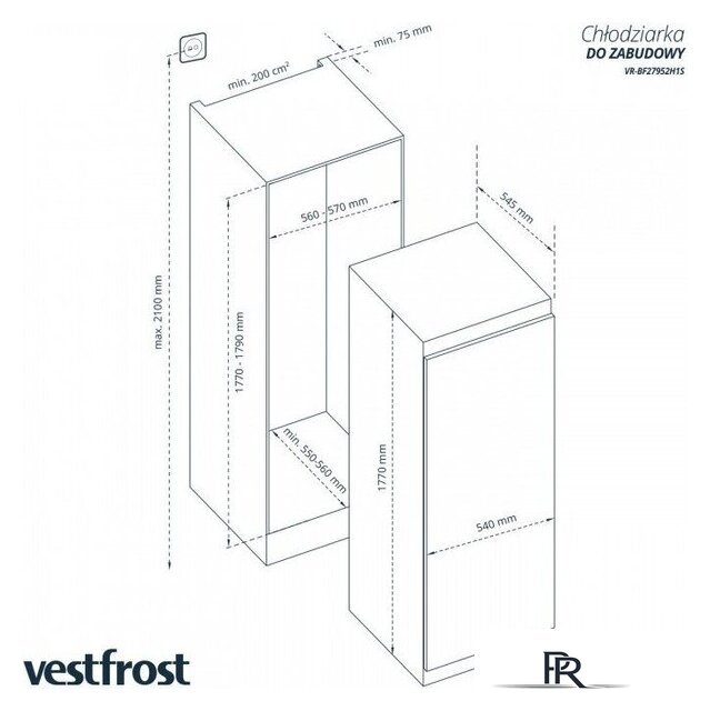 Однокамерный холодильник Vestfrost VR-BF27953H0S - Изображение №5 — Интернет-магазин ПроЗаказ
