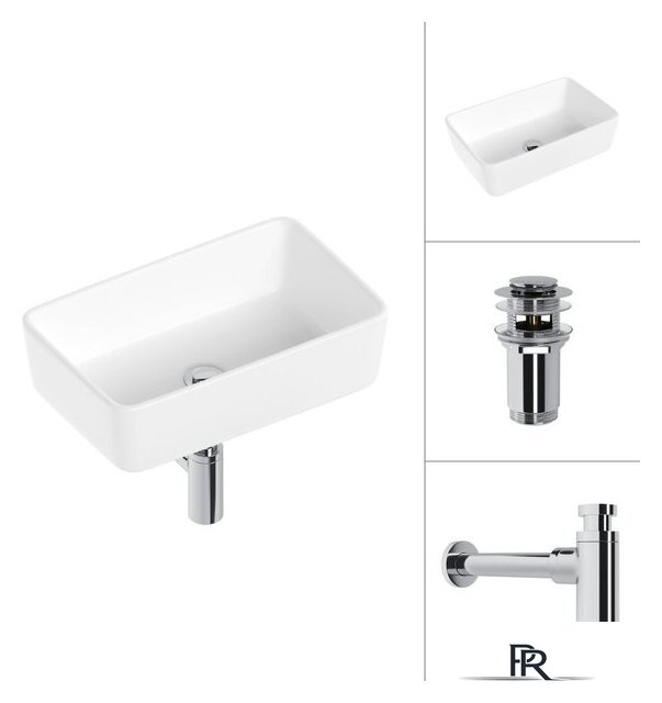 Умывальник Lauter 21674A + клапан 21190CH + сифон 21635CH (хром) - Изображение №1 — Интернет-магазин ПроЗаказ