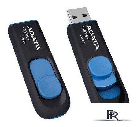 USB Flash ADATA DashDrive UV128 128GB (черный/синий) - Изображение №3 — Интернет-магазин ПроЗаказ