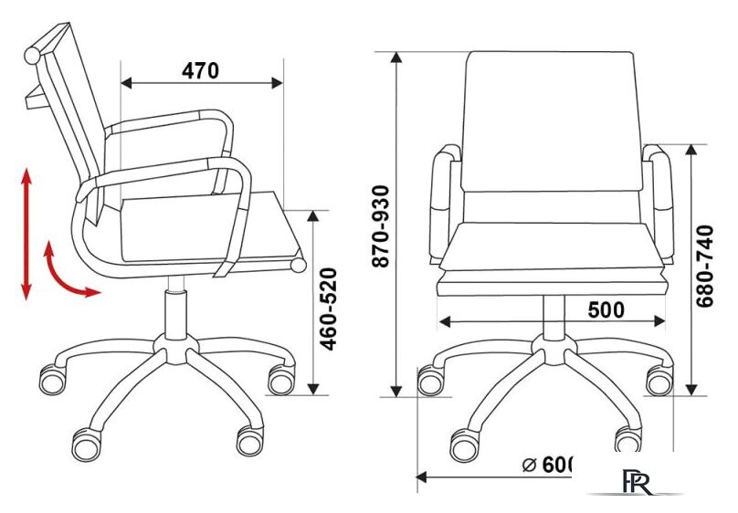 Офисное кресло Бюрократ CH-993-Low/Blue (синий) - Изображение №5 — Интернет-магазин ПроЗаказ