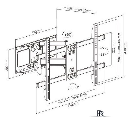 Кронштейн для телевизора Gembird WM-80ST-02 - Изображение №3 — Интернет-магазин ПроЗаказ