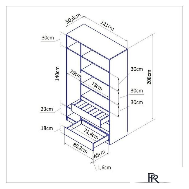 Шкаф распашной Диприз Марм Д.70040.1 (белый) - Изображение №3 — Интернет-магазин ПроЗаказ