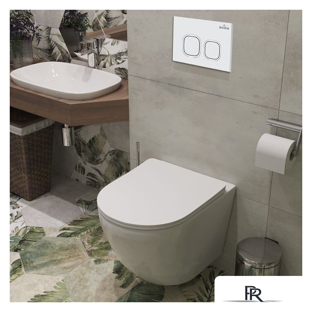 Унитаз подвесной Roxen Antares в комплекте с инсталляцией StounFix Dual Fresh 6 в 1 533395 (кнопка: белый глянец) - Изображение №10 — Интернет-магазин ПроЗаказ