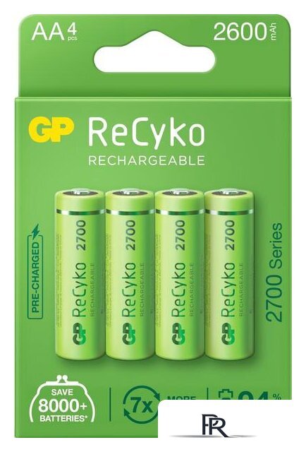 Аккумулятор GP ReCyko AA 2600mAh 4шт. - Изображение №1 — Интернет-магазин ПроЗаказ