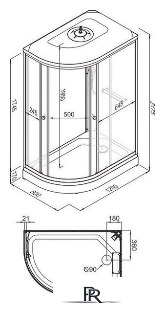 Душевая кабина Triton Коралл-Лайт 120x80 А (правосторонняя) - Изображение №8 — Интернет-магазин ПроЗаказ