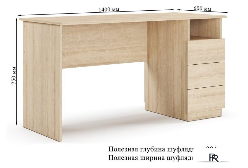 Стол Mio Tesoro Велия МВ-08 140х60 (дуб сонома) - Изображение №9 — Интернет-магазин ПроЗаказ