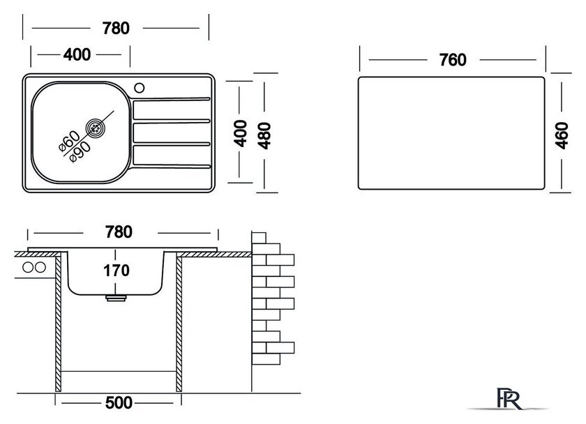 Кухонная мойка Ukinox Гранд GRM780.480-GT6K 2L - Изображение №7 — Интернет-магазин ПроЗаказ