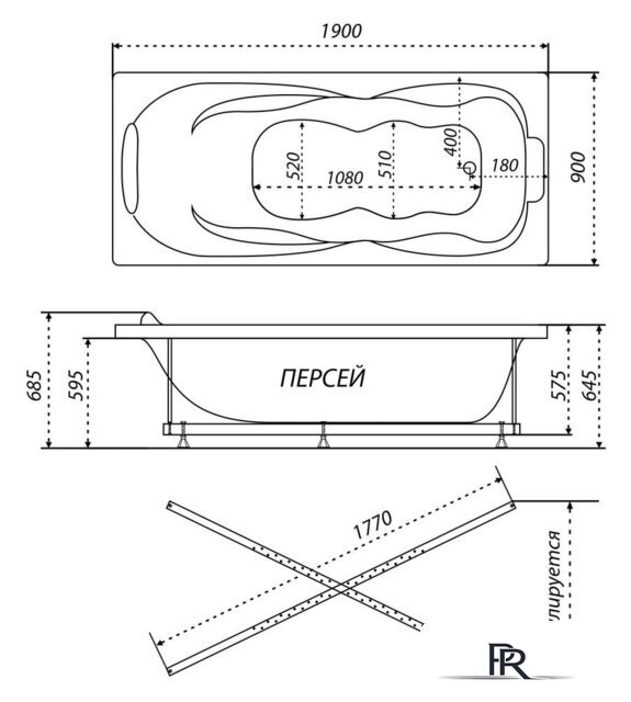 Ванна Triton Персей Экстра 190x90 - Изображение №7 — Интернет-магазин ПроЗаказ