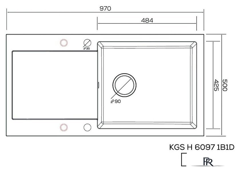 Кухонная мойка Kernau KGS H 6097 1B1D Black Metallic - Изображение №2 — Интернет-магазин ПроЗаказ