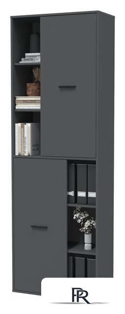 Шкаф распашной Интерлиния Skill-22 (2) (антрацит/антрацит) - Изображение №4 — Интернет-магазин ПроЗаказ