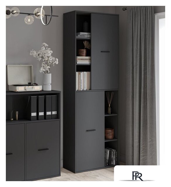 Шкаф распашной Интерлиния Skill-22 (2) (антрацит/антрацит) - Изображение №7 — Интернет-магазин ПроЗаказ