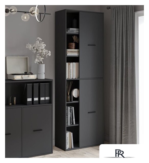 Шкаф распашной Интерлиния Skill-22 (2) (антрацит/антрацит) - Изображение №8 — Интернет-магазин ПроЗаказ