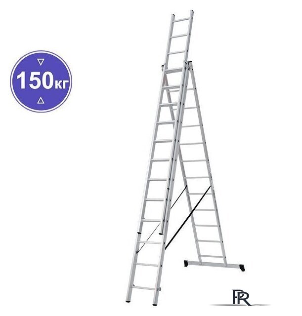 Лестница-стремянка Новая высота NV 123 алюминиевая трёхсекционная 3x12 ступеней - Изображение №1 — Интернет-магазин ПроЗаказ