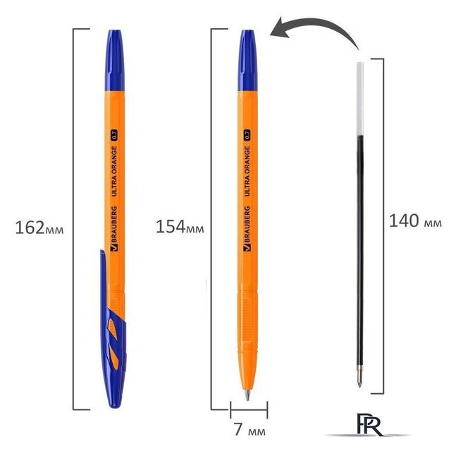 Набор шариковых ручек BRAUBERG Ultra orange 143571 (10 шт.) - Изображение №7 — Интернет-магазин ПроЗаказ