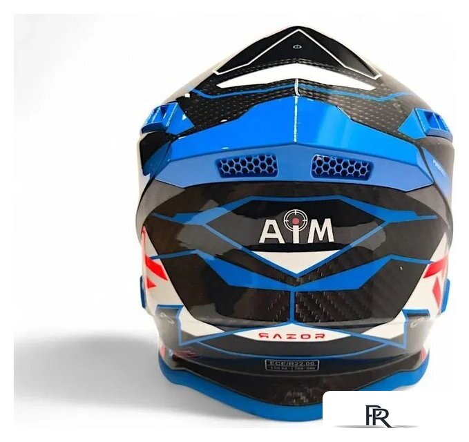 Мотошлем AIM RH855 Carbon Razor RH855R-DBR-S (S, синий/красный) - Изображение №4 — Интернет-магазин ПроЗаказ