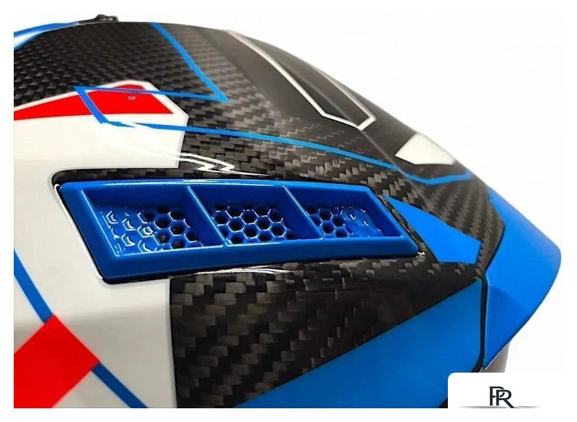 Мотошлем AIM RH855 Carbon Razor RH855R-DBR-S (S, синий/красный) - Изображение №10 — Интернет-магазин ПроЗаказ