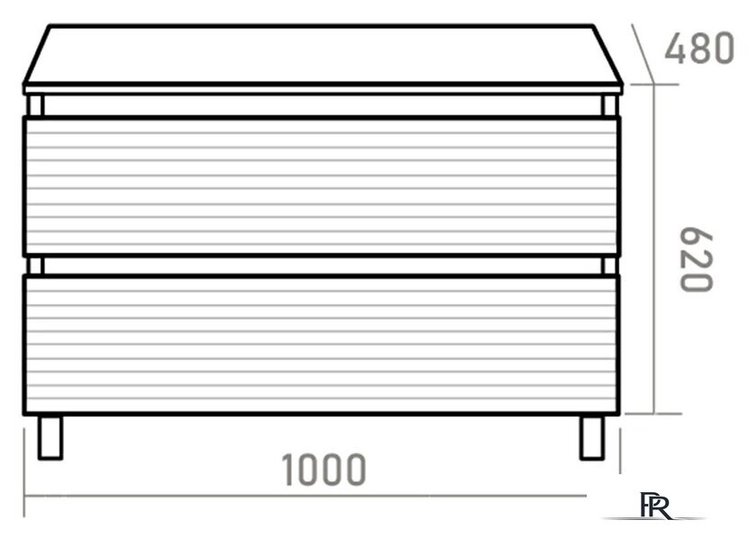  Brevita Тумба под умывальник Dakota DAK-07100-19/02-2Я (черный/темное дерево) - Изображение №5 — Интернет-магазин ПроЗаказ