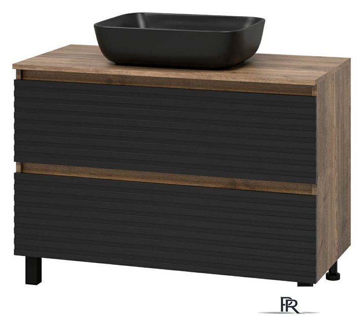  Brevita Тумба под умывальник Dakota DAK-07100-19/02-2Я (черный/темное дерево) - Изображение №2 — Интернет-магазин ПроЗаказ
