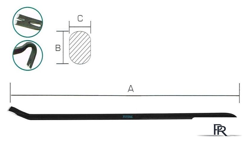 Лом-гвоздодер Total THT431362 - Изображение №1 — Интернет-магазин ПроЗаказ