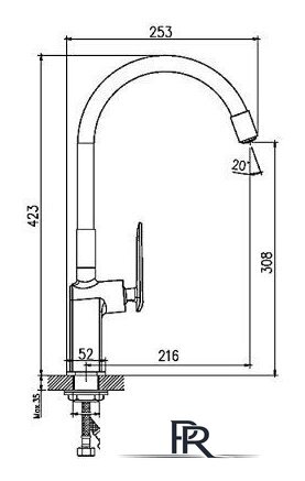 Смеситель Haiba HB73548-8 (белый) - Изображение №2 — Интернет-магазин ПроЗаказ