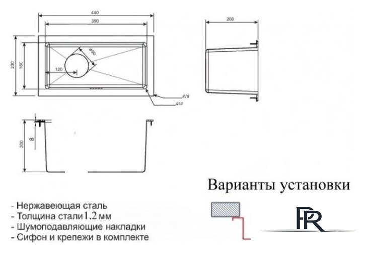 Кухонная мойка ZorG SZR-2344 Bronze - Изображение №3 — Интернет-магазин ПроЗаказ