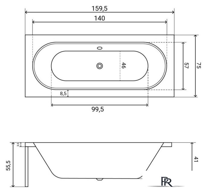Ванна Lauter Ava 160х75 21208060 - Изображение №28 — Интернет-магазин ПроЗаказ