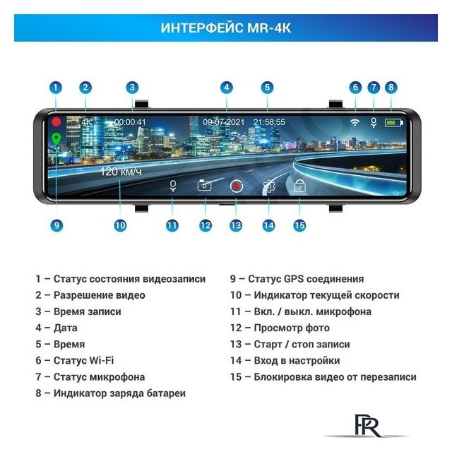 Видеорегистратор-GPS информатор (2в1) TrendVision MR-4K - Изображение №12 — Интернет-магазин ПроЗаказ
