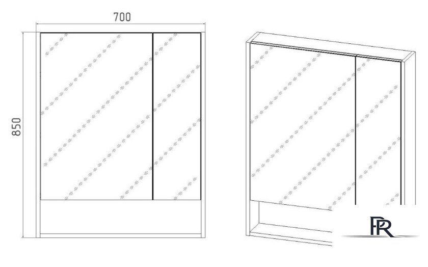  Viant Шкаф с зеркалом Мальта 70 VMAL70-ZSH - Изображение №5 — Интернет-магазин ПроЗаказ