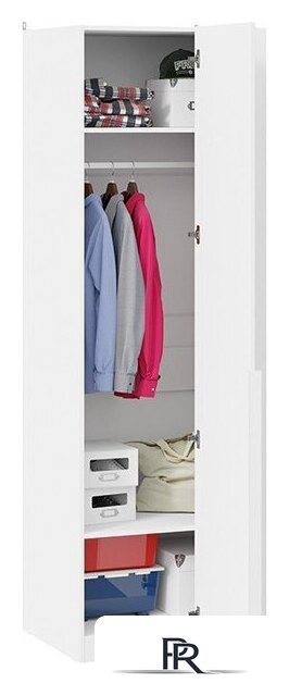 Шкаф распашной Трия Порто СМ-393.07.006 с 1 глухой дверью (белый жемчуг/белый софт) - Изображение №3 — Интернет-магазин ПроЗаказ