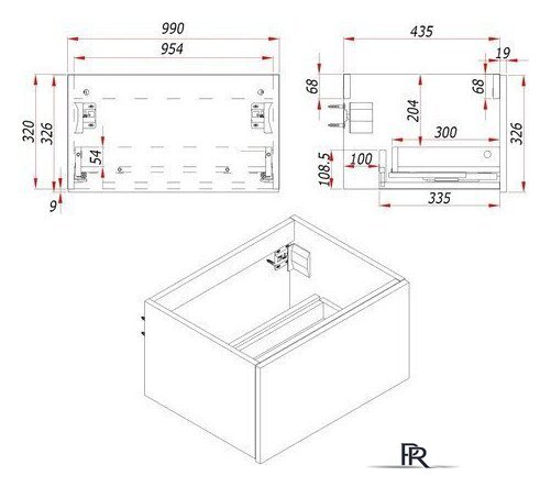  ЗОВ Тумба под умывальник Кито 100 K100LW0MWMC (белый матовый) - Изображение №3 — Интернет-магазин ПроЗаказ