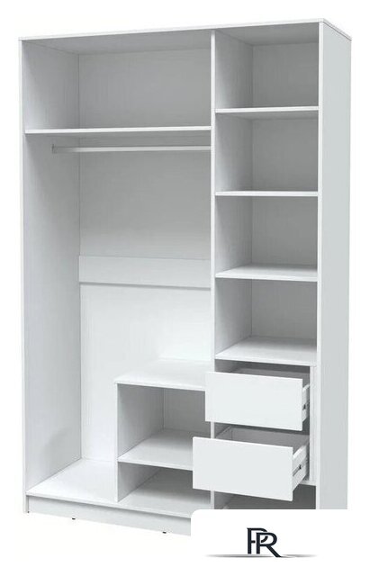 Шкаф-купе Интерлиния Концепт КТ-Ш3з (белый платинум/белый платинум) - Изображение №2 — Интернет-магазин ПроЗаказ