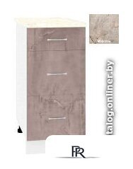 Шкаф напольный Кортекс-мебель Корнелия Лира НШ40р3ш (оникс/марсель) - Изображение №1 — Интернет-магазин ПроЗаказ